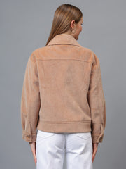 Gaiia Spread Collar Solid Zipper Tailored Jacket