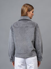 Gaiia Spread Collar Solid Zipper Tailored Jacket