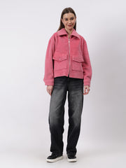 Gaiia Spread Collar Solid Zipper Tailored Jacket