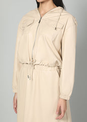 Gaiia Faux Leather Skirt Co-Ord Set - Brown