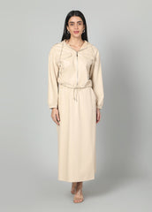 Gaiia Faux Leather Skirt Co-Ord Set - Brown