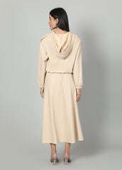 Gaiia Faux Leather Skirt Co-Ord Set - Brown