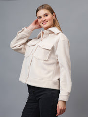 Gaiia Spread Collar Solid Buttoned Shacket
