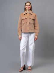 Gaiia Spread Collar Solid Buttoned Shacket