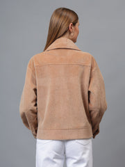 Gaiia Spread Collar Solid Buttoned Shacket