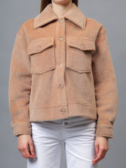 Gaiia Spread Collar Solid Buttoned Shacket