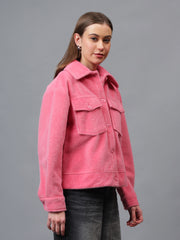 Gaiia Spread Collar Solid Buttoned Shacket