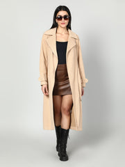 Gaiia Single Breasted Solid Colour Zipper Coat