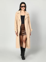Gaiia Single Breasted Solid Colour Zipper Coat
