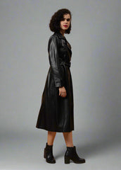 Gaiia Faux Leather Single Breasted Zipper Coat