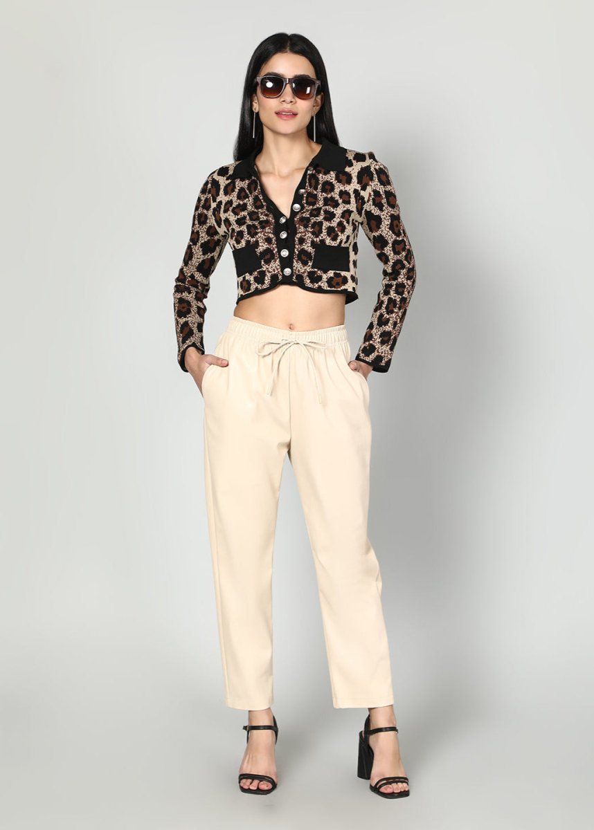 Gaiia Faux Leather Elasticated Waist Trouser - GAIIA