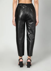 Gaiia Elasticated Solid Leather Pants