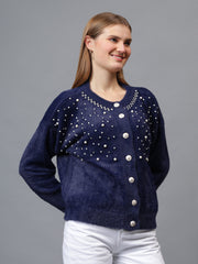Gaiia Pearl Studded Cardigan