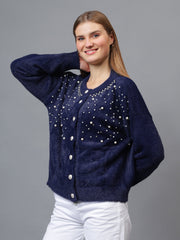Gaiia Pearl Studded Cardigan