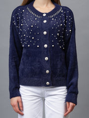 Gaiia Pearl Studded Cardigan