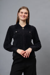 Gaiia Women Woolen Zipper Cardigan