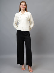 Gaiia Women Woolen Zipper Cardigan