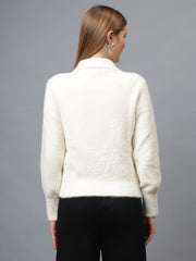 Gaiia Women Woolen Zipper Cardigan