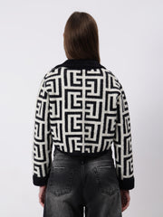 Gaiia Geometric Print Collared Shacket