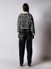 Gaiia Geometric Print Collared Shacket