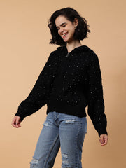 Gaiia Women Winter Embellished Hoodie