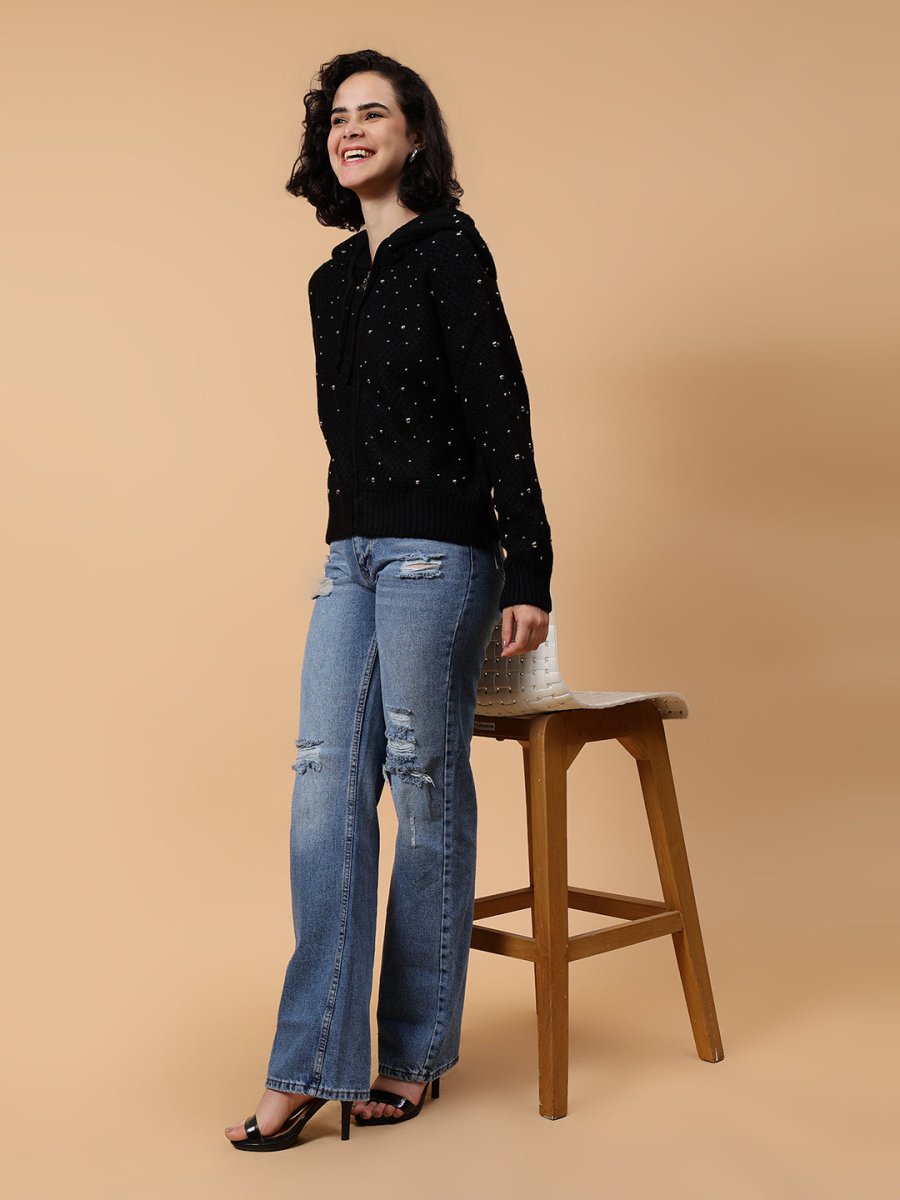 Gaiia Women Winter Embellished Hoodie - GAIIA