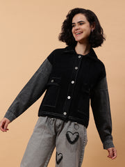 Gaiia Denim Sleeve Winter Shacket