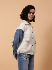 Gaiia Denim Sleeve Winter Shacket