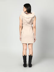 Gaiia Sleeveless Zipper With Fur Hoodie