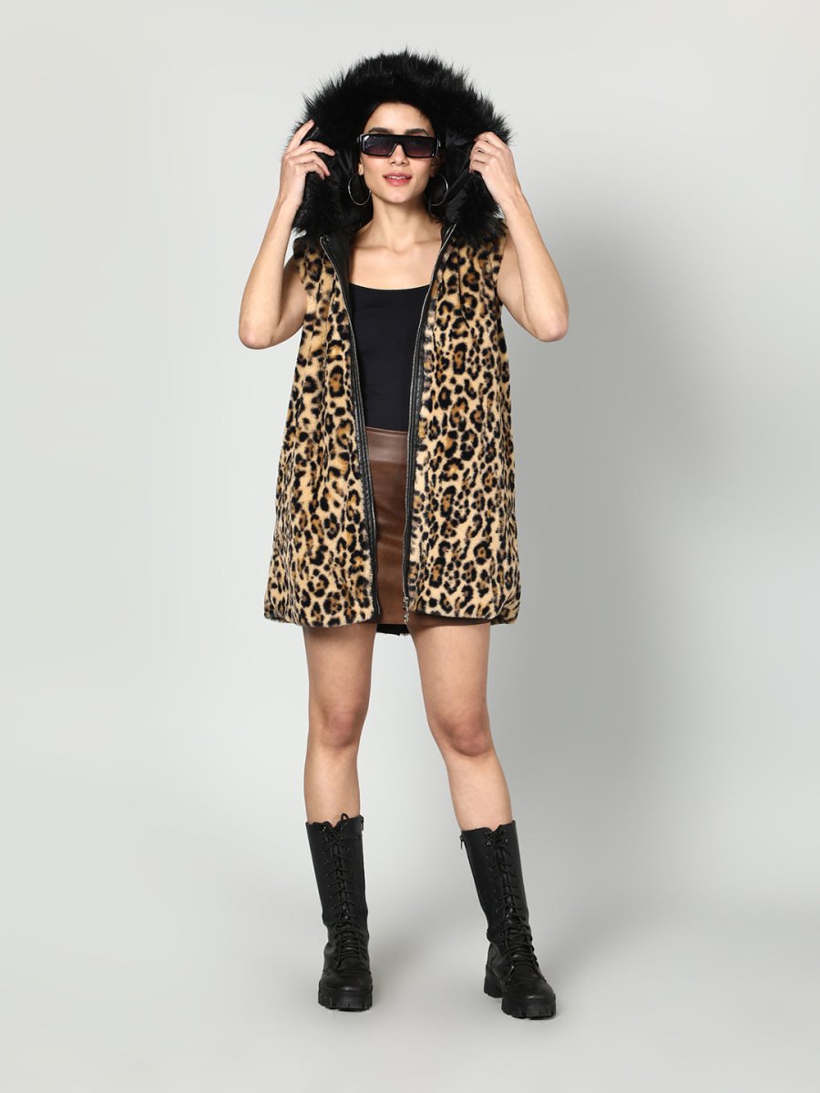 Gaiia Leopard Print Fur Jacket - Beige - GAIIA
