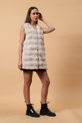Gaiia Sleeveless Soft Fluffy Faux Fur Jacket
