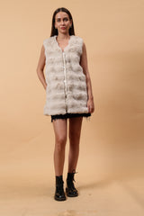 Gaiia Sleeveless Soft Fluffy Faux Fur Jacket