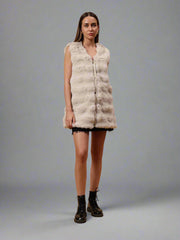 Gaiia Sleeveless Soft Fluffy Faux Fur Jacket