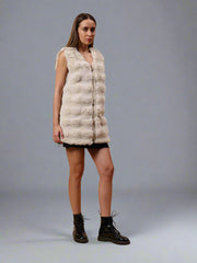 Gaiia Sleeveless Soft Fluffy Faux Fur Jacket