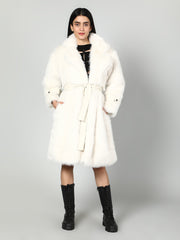 Gaiia Women Soft Fluffy Faux Fur Long Jacket