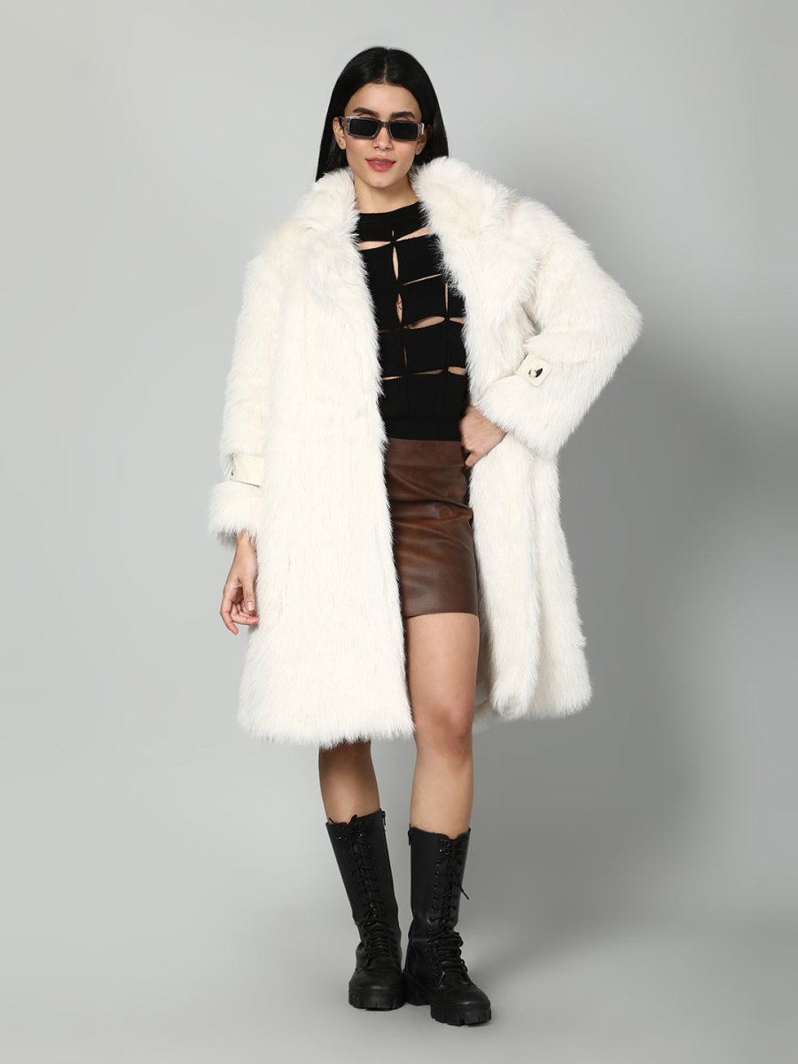 Gaiia Women Soft Fluffy Faux Fur Long Jacket - GAIIA