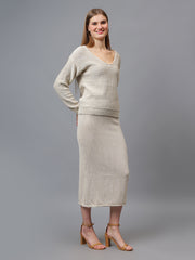 Gaiia Self Shimmer Skirt Co-Ord Set