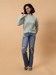 Gaiia Women Solid Regular Fit Cutwork Pullover