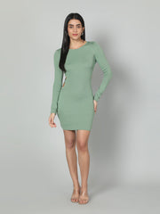 Gaiia Women Solid Bodycon Dress - White