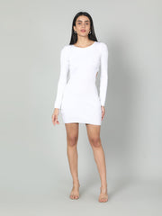 Gaiia Women Solid Bodycon Dress - White