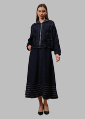 Gaiia Denim Jacket And Skirt Co-Ord Set - Blue