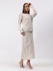 Gaiia Self Design Winter Skirt Co-Ord Set