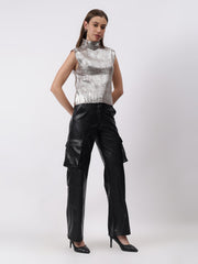 Gaiia Sleeveless Mettalic Winter Top