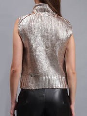Gaiia Sleeveless Mettalic Winter Top