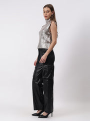 Gaiia Sleeveless Mettalic Winter Top