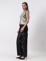 Gaiia Sleeveless Mettalic Winter Top