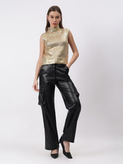 Gaiia Sleeveless Mettalic Winter Top