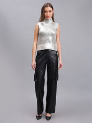 Gaiia Sleeveless Mettalic Winter Top