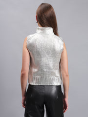 Gaiia Sleeveless Mettalic Winter Top