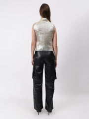 Gaiia Sleeveless Mettalic Winter Top